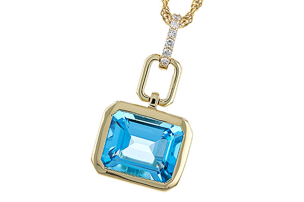 A320-12814: NECKLACE 3.26 BLUE TOPAZ 3.30 TGW (10x8MM BT)