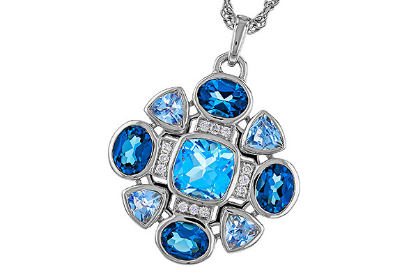 C320-11823: NECKLACE 3.19 TW BLUE TOPAZ 3.25 TGW