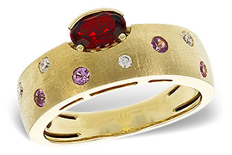 E320-15523: LDS RG .58 MULTI CLR (GAR & PINK SAPP) .66 TGW